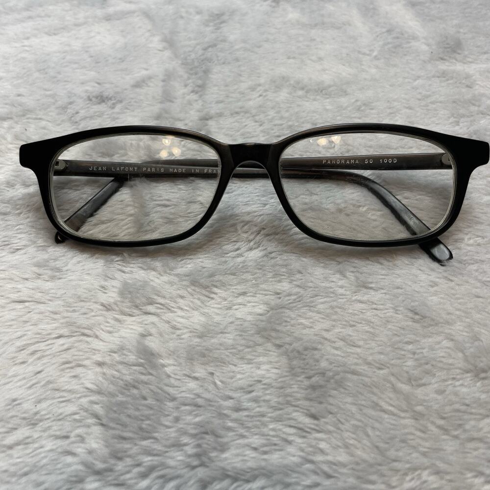 Jean Lafont Panorama Eyeglasses Womens Black Rectangular 50-100D *FRAMES ONLY*‎